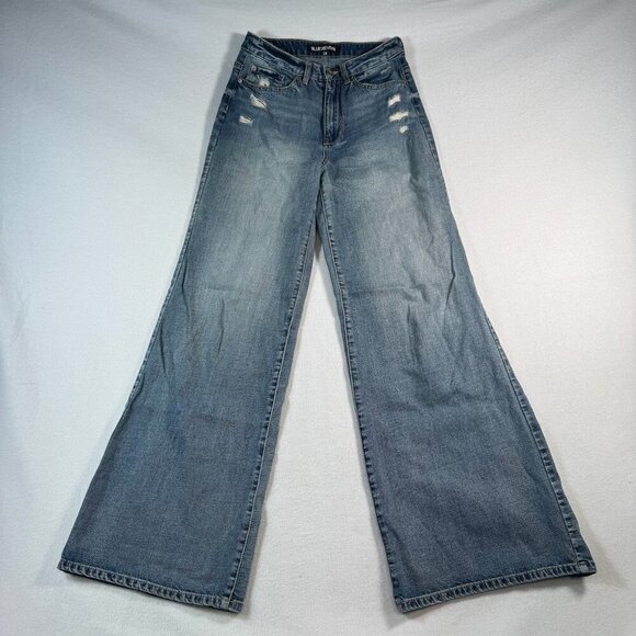 Blue Revival Jeans Womens 28 Blue Wide Leg High Rise Medium Wash - Picture 1 of 11